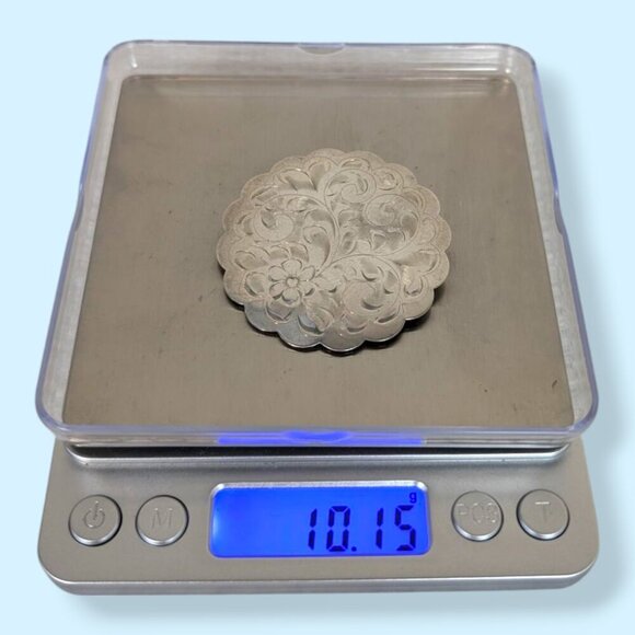 🍁Vintage Forstner Sterling Etched Brooch - Picture 8 of 8